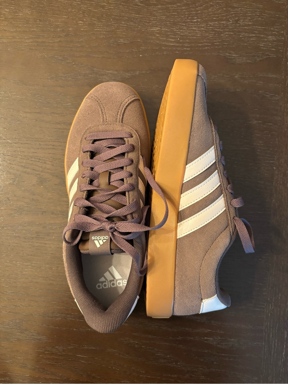adidas Women’s Brown Suede Casual Sneakers with Gum Sole
